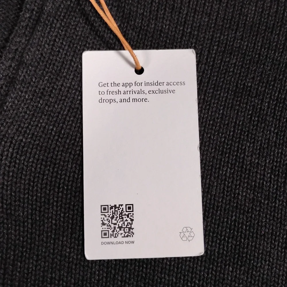 Quince Organic Cotton Quarter Zip Sweater Men's Large Charcoal Gray Pullover
